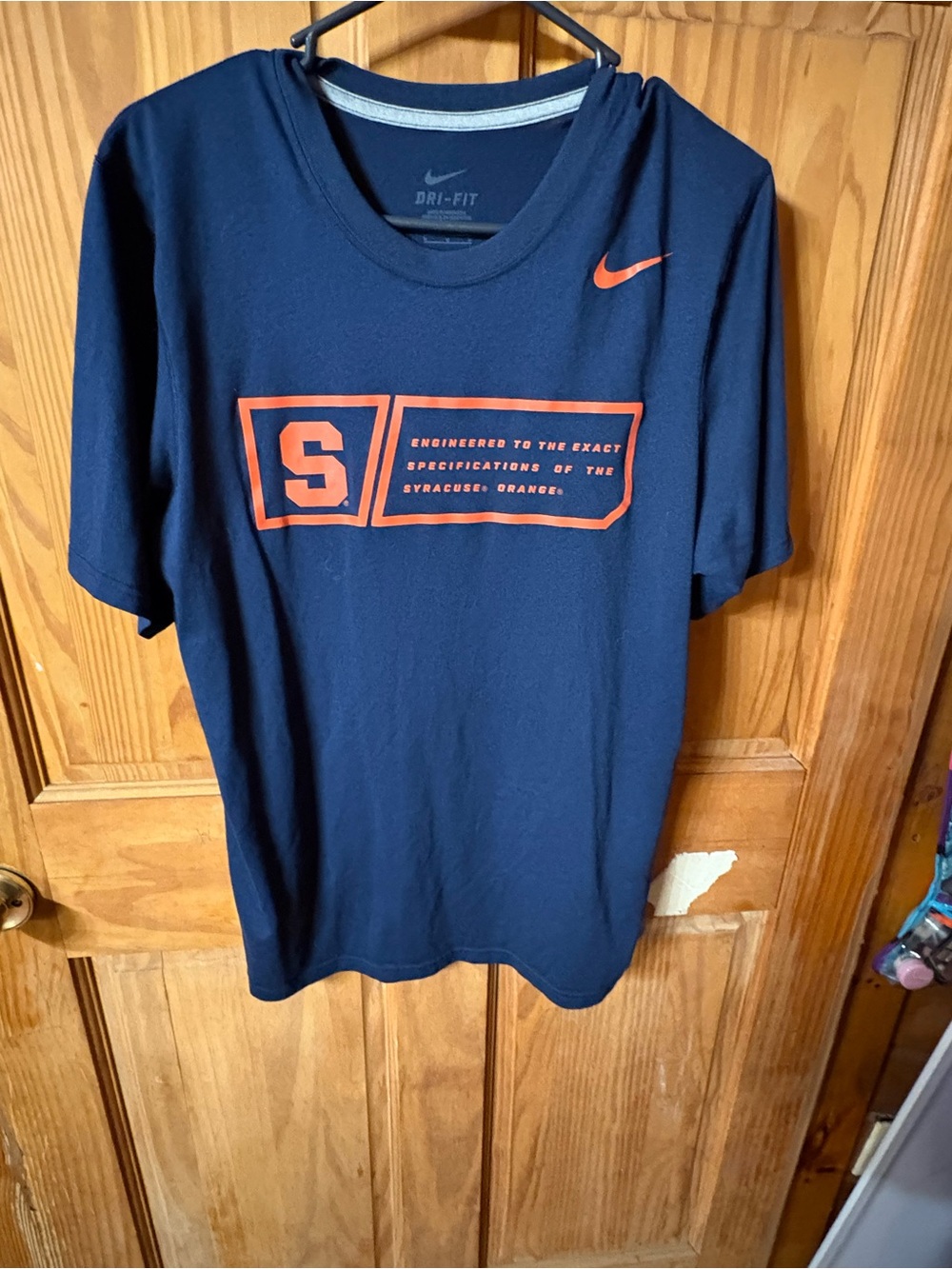 Nike Navy Blue Short-Sleeve Tee with Orange Syracuse Logo